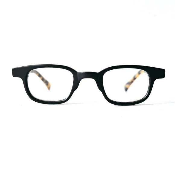 Vintage NEW Acetate +3.00 Reading Glasses PETITE Fit Matte Black Little Square - Picture 3 of 15